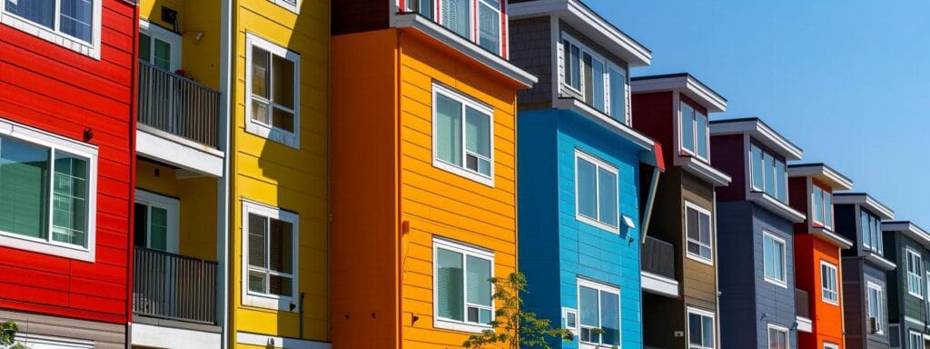 a vibrant urban home in springfield showcases various surfaces being expertly painted with diverse techniques, highlighting the intricacies of residential painting projects in a modern neighborhood.